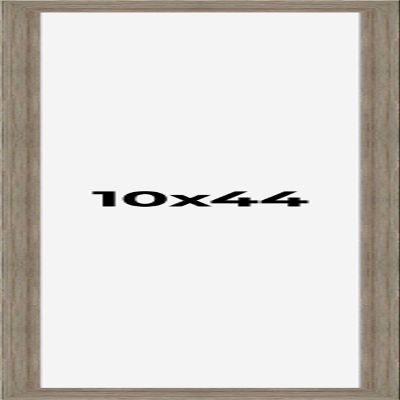 10x44 Frame Gray Barnwood Picture Frame - Modern Photo Frame Includes UV Acrylic Shatter Guard Front, Acid Free Foam Backing Board, Hanging Hardware Wood Wall Frames for Family Photos - no Mat