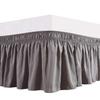 1 Wrap Around Bed Skirt, Elastic Dust Ruffles, Easy Fit Wrinkle and Fade Resistant Pattern Solid 100% Egyptian Cotton 500 TC , Hotel Quality Fabric, 13 inch Drop Length, Size Full, Silver Grey view 1