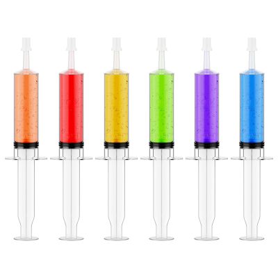 50 PACK 1.5 oz Halloween Jelly Syringes Shot, Medium Containers with Lids, Perfect for Plastic Shot Glasses or Jelly Cups, Great for Halloween Thanksgiving Christmas Party