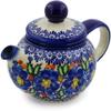 Polmedia Polish Pottery Tea Pot with Sifter UNIKAT - Lightbug Garden Pattern Handmade in Boleslawiec Poland by Ceramika Bona + Certificate of Authenticity view 2