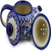 Polmedia Polish Pottery Tea Pot with Sifter UNIKAT - Lightbug Garden Pattern Handmade in Boleslawiec Poland by Ceramika Bona + Certificate of Authenticity view 3