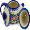 Polmedia Polish Pottery Tea Pot with Sifter UNIKAT - Starburst Garland Pattern Handmade in Boleslawiec Poland by Ceramika Bona + Certificate of Authenticity view 3