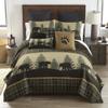 Donna Sharp Twin Polyester Bedding Set - 2 Piece - Bear Walk Plaid Lodge Quilt Set with Twin Quilt and One Standard Pillow Sham - Machine Washable - Perfect for Rustic Decor view 1