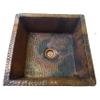 Fire Treated Vintage Look Rustic Copper Kitchen Bathroom Undermount Square Sink view 1