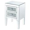 Acme Noralie Tapered Legs Accent Table in Mirrored and Faux Diamonds view 1