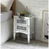Acme Noralie Tapered Legs Accent Table in Mirrored and Faux Diamonds view 2