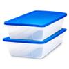 HOMZ 2-Pack Snaplock, Large Clear Plastic Storage Organizer Bins w/Lids, 41 Quart, Blue - Stackable Container Boxes for Bedroom, Bathroom, Garage, and Office Organization view 1