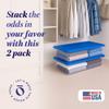 HOMZ 2-Pack Snaplock, Large Clear Plastic Storage Organizer Bins w/Lids, 41 Quart, Blue - Stackable Container Boxes for Bedroom, Bathroom, Garage, and Office Organization view 2