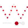 WEVEN Red and White Paper Garland Circle Dots Party Garland Banner Streamer Backdrop Hanging Decorations, 2" in Diameter, Pack of 3, 30 Feet in Total view 2