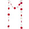 WEVEN Red and White Paper Garland Circle Dots Party Garland Banner Streamer Backdrop Hanging Decorations, 2" in Diameter, Pack of 3, 30 Feet in Total view 3