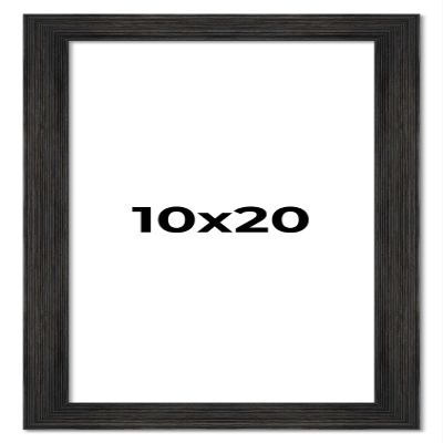 10x20 Frame Black Barnwood Picture Frame - Modern Photo Frame Includes UV Acrylic Shatter Guard Front, Acid Free Foam Backing Board, Hanging Hardware Wood Wall Frames for Family Photos - no Mat