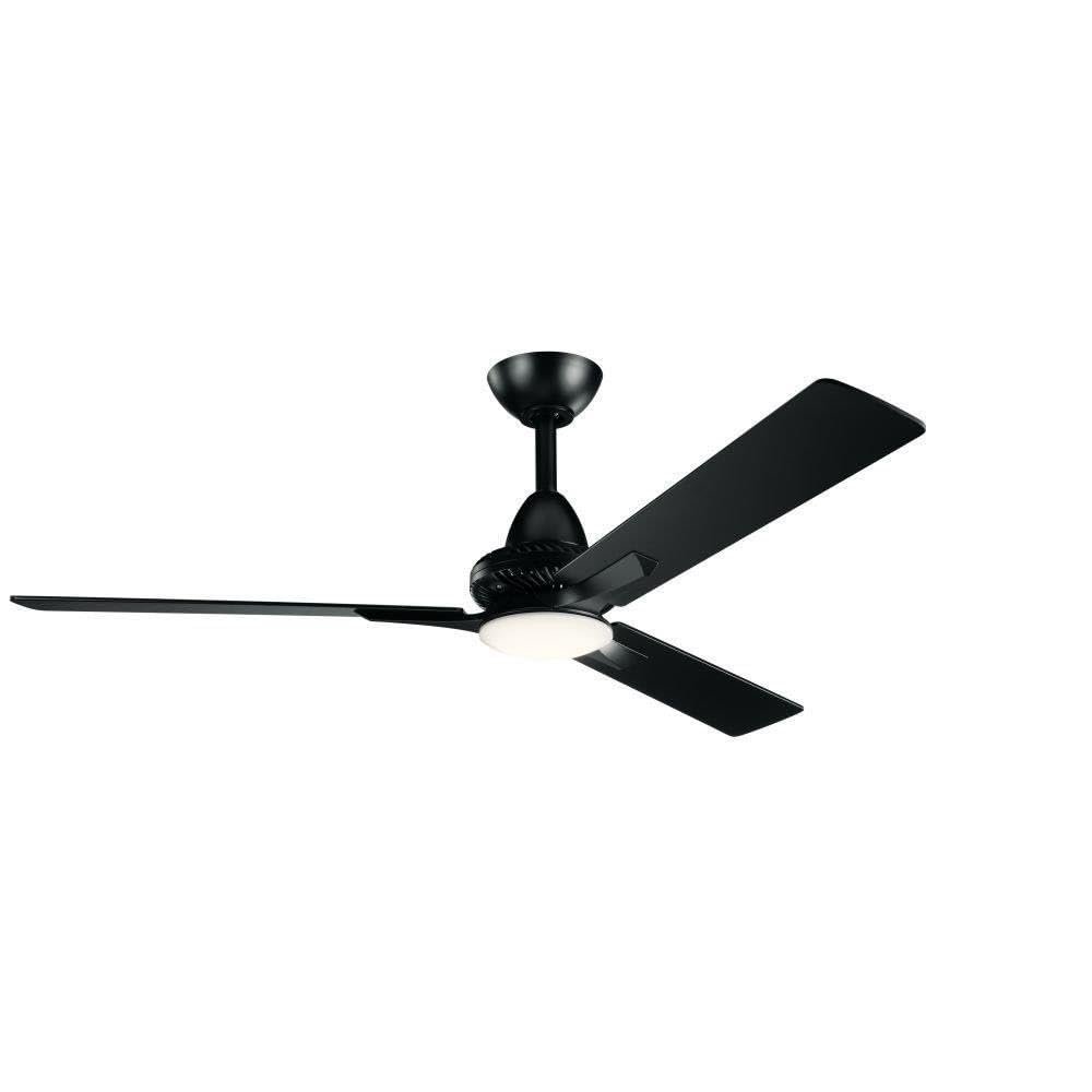 Kichler 300031SBK Kosmus 52'' Ceiling Fan with LED Lights & Remote Control, Satin Black