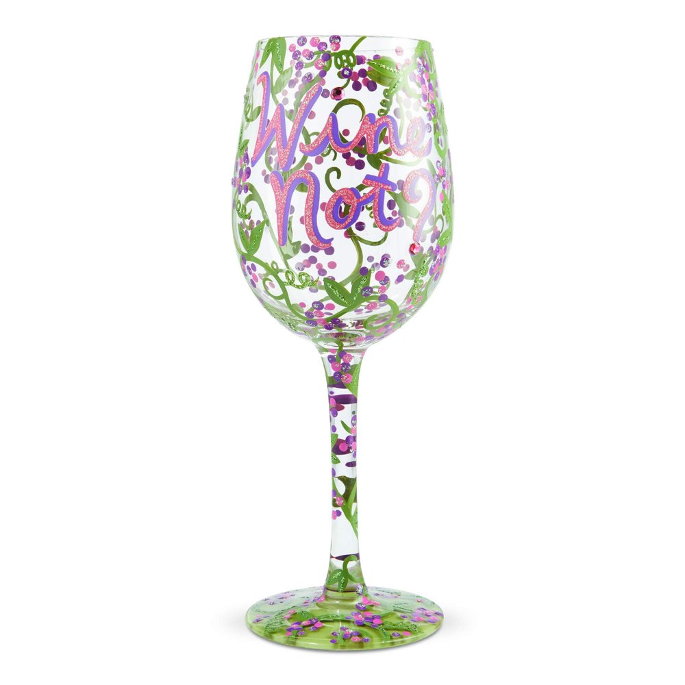 Enesco 6006285 Designs by Lolita Hand-Painted Artisan Wine Glass, 15 Ounce, Multicolor
