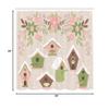 Ambesonne Birdhouse Shower Curtain, Pastel Tone Nests Floral Ornaments Covered in Snow, Cloth Fabric Bathroom Decor Set with Hooks, 69" W x 84" L, Rose Umber Green view 3