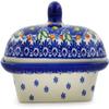 Polmedia Polish Pottery Butter Dish UNIKAT - Lightbug Garden Pattern Handmade in Boleslawiec Poland by Ceramika Bona + Certificate of Authenticity view 3