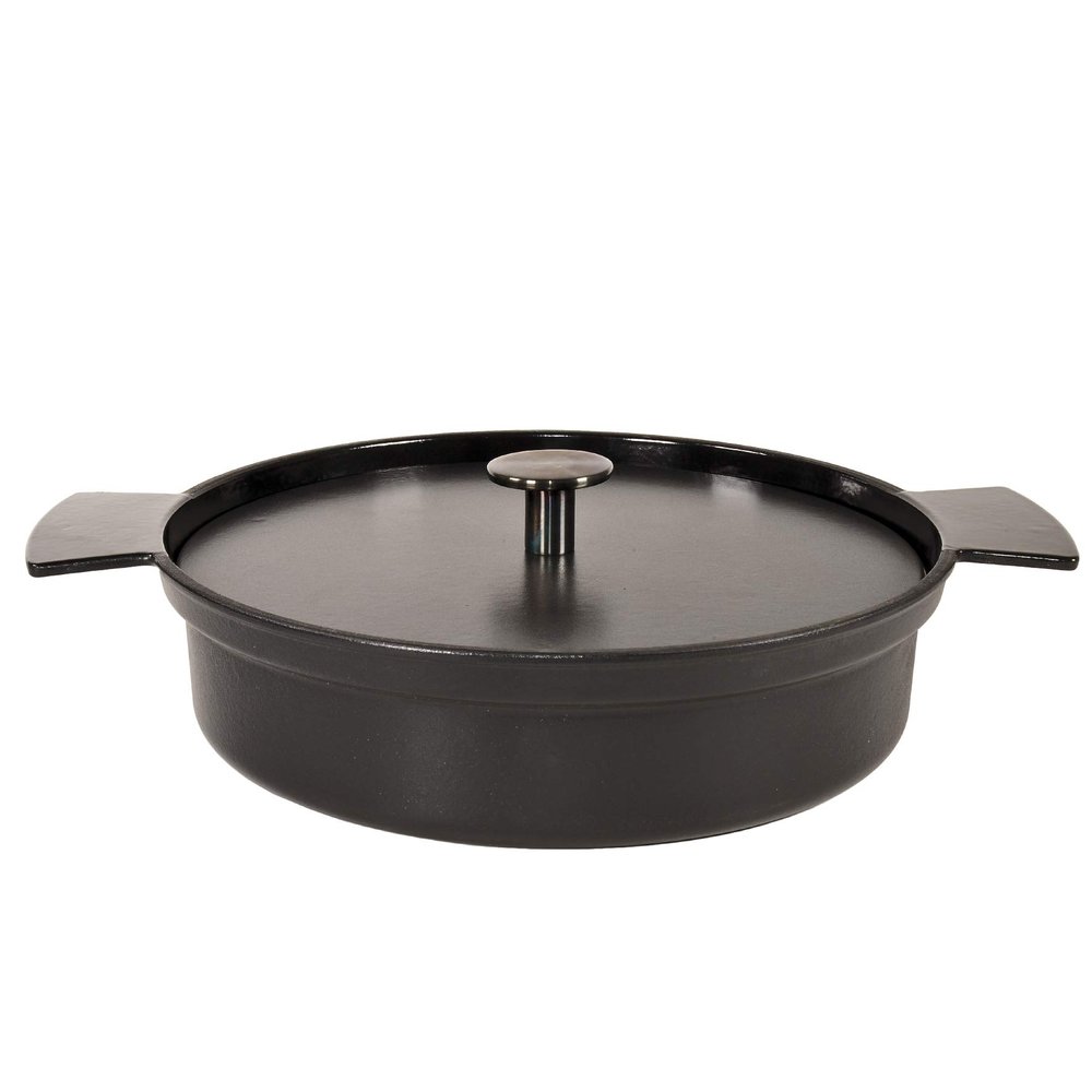 Ambiente SIXT30MO101 Six O'Clock Enamel Cast Iron Saucepan and Lid, 30 cm, Enamel Cast Iron