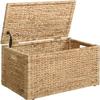 eHemco Heavy-duty Water Hyacinth Wicker Storage Trunk with Metal Frame, 30 by 17.5 by 17.5 Inches, Natural view 1