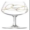 Barski Wine, Goblet, Glasses, Crystal Glass, Set of 4, with Gold String Design, Made in Europe, 14 oz. view 2