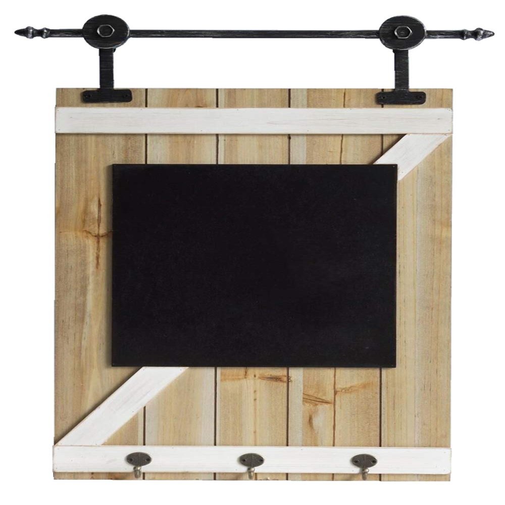 Barndoor Design Wood Chalkboard with Hook - Multicolored