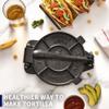 ARC Tortilla Press 6.5 inch, Cast Iron Tortilla Maker Include 100 Pcs Parchment Paper, Heavy Duty Tortillera Pataconera, Flour Tortilla Press, Roti Maker, Taco Maker, Taco Press, Black Gray view 2
