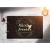 Bride and Groom Personalized Handmade Wedding Guest Book for Bride and Groom Wood Alternative Custom Engraved Newlywed Marriage Album 10 Designs to Choose from (Design 01, Chocolate Walnut) view 2