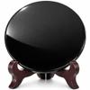 Polar Jade Black Obsidian Scrying Mirror (120 mm / 4.7" with Stand) view 1