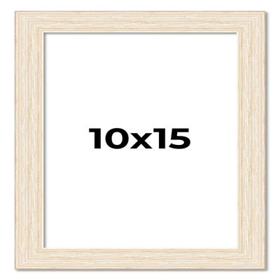 10x15 Frame White Barnwood Picture Frame - Modern Photo Frame Includes UV Acrylic Shatter Guard Front, Acid Free Foam Backing Board, Hanging Hardware Wood Wall Frames for Family Photos - no Mat