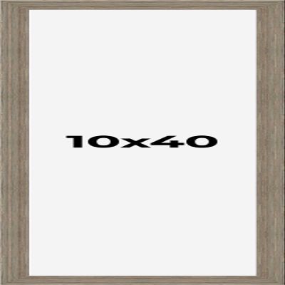 10x40 Frame Gray Barnwood Picture Frame - Modern Photo Frame Includes UV Acrylic Shatter Guard Front, Acid Free Foam Backing Board, Hanging Hardware Wood Wall Frames for Family Photos - no Mat