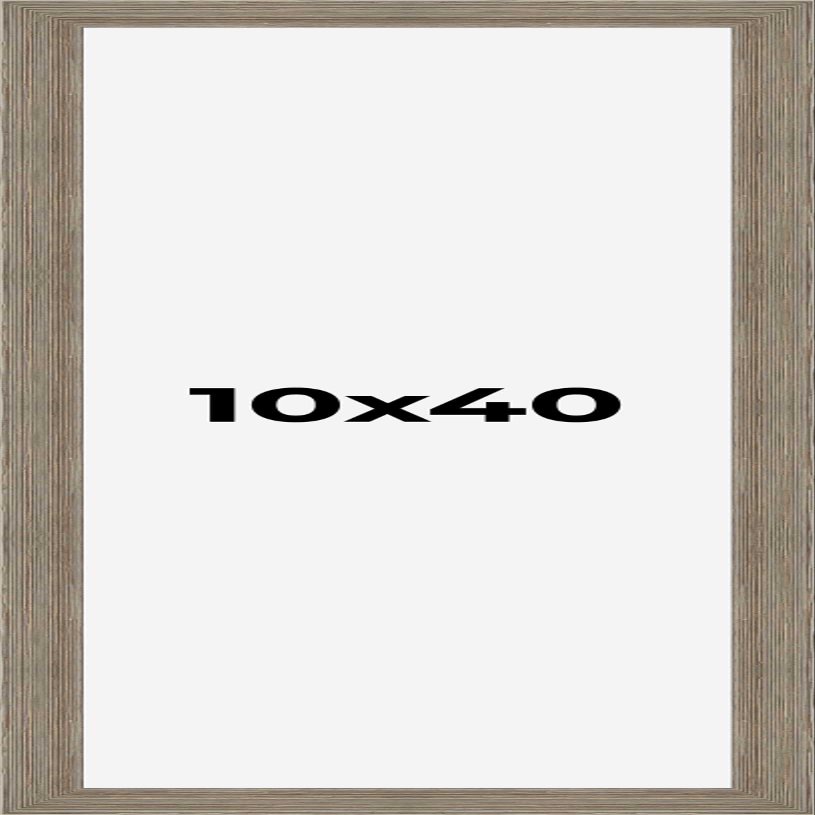 10x40 Frame Gray Barnwood Picture Frame - Modern Photo Frame Includes UV Acrylic Shatter Guard Front, Acid Free Foam Backing Board, Hanging Hardware Wood Wall Frames for Family Photos - no Mat