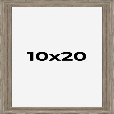 10x20 Frame Gray Barnwood Picture Frame - Modern Photo Frame Includes UV Acrylic Shatter Guard Front, Acid Free Foam Backing Board, Hanging Hardware Wood Wall Frames for Family Photos - no Mat