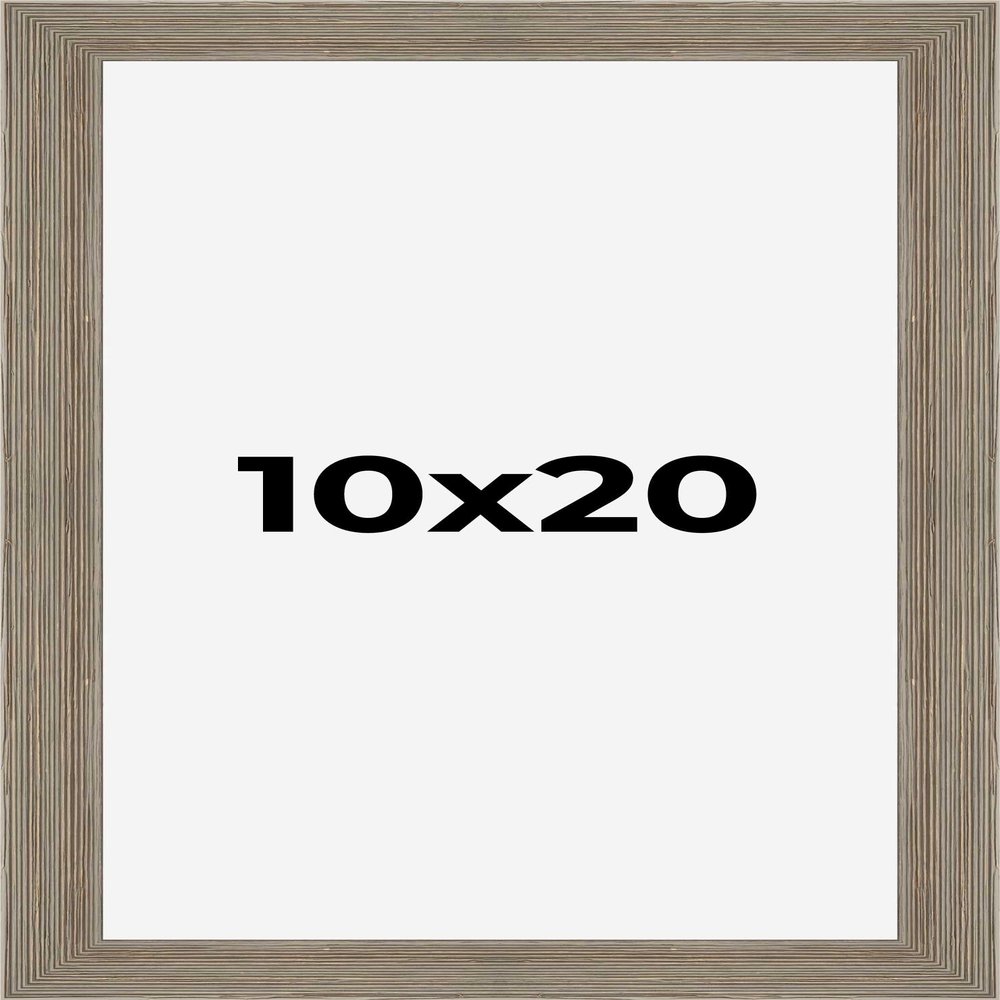 10x20 Frame Gray Barnwood Picture Frame - Modern Photo Frame Includes UV Acrylic Shatter Guard Front, Acid Free Foam Backing Board, Hanging Hardware Wood Wall Frames for Family Photos - no Mat