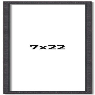 7x22 Frame Brown Picture Frame - Complete Modern Photo Frame Includes UV Acrylic Shatter Guard Front, Acid Free Foam Backing Board, Hanging Hardware Wood Wall Frames for Family Photos - no Mat