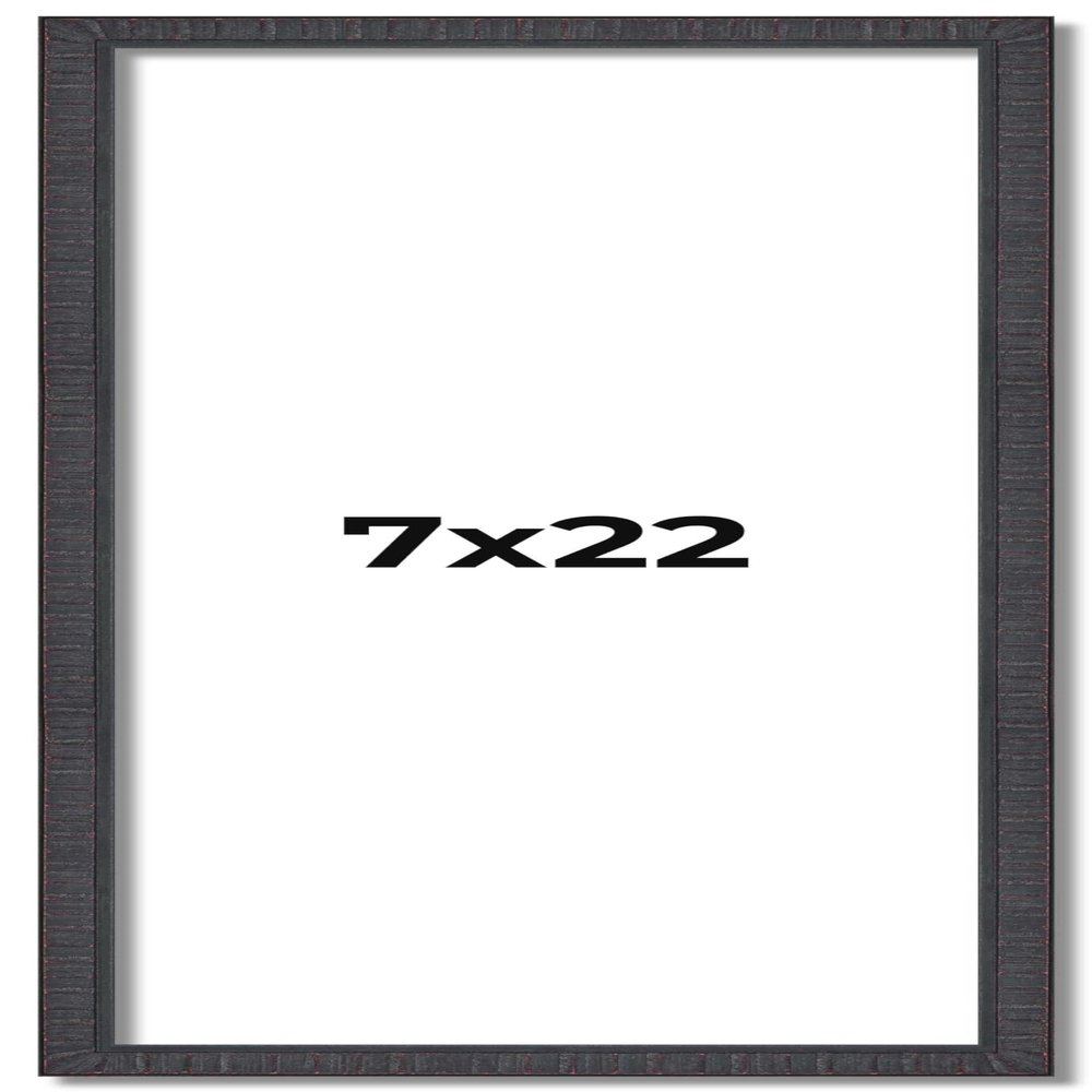 7x22 Frame Brown Picture Frame - Complete Modern Photo Frame Includes UV Acrylic Shatter Guard Front, Acid Free Foam Backing Board, Hanging Hardware Wood Wall Frames for Family Photos - no Mat