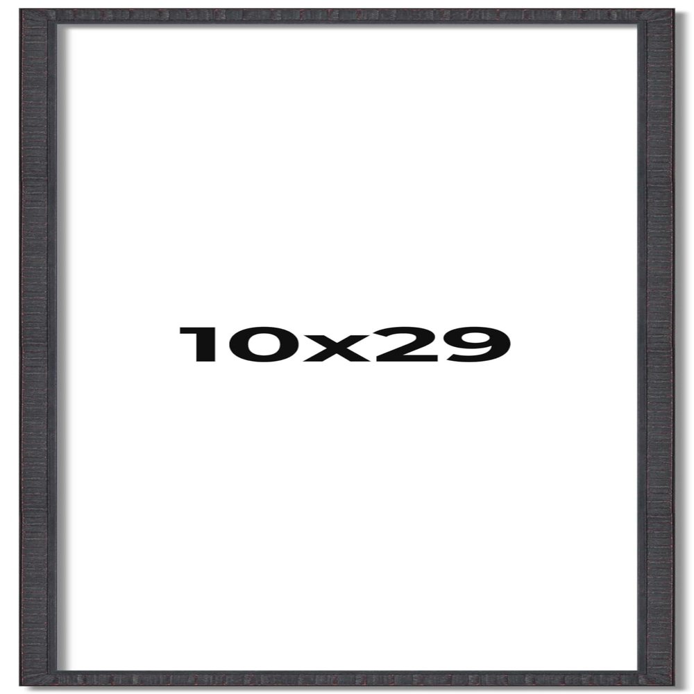 10x29 Frame Brown Picture Frame - Complete Modern Photo Frame Includes UV Acrylic Shatter Guard Front, Acid Free Foam Backing Board, Hanging Hardware Wood Wall Frames for Family Photos - no Mat