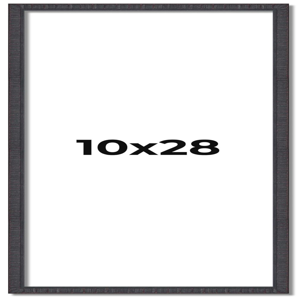 10x28 Frame Brown Picture Frame - Complete Modern Photo Frame Includes UV Acrylic Shatter Guard Front, Acid Free Foam Backing Board, Hanging Hardware Wood Wall Frames for Family Photos - no Mat