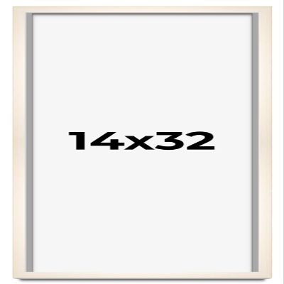 CountryArtHouse 14x32 Frame White Wash Solid Wood Picture Frame | 0.8125 Inch Moulding Width | Includes UV Acrylic Plexiglass, Acid Free Foam Board Backing and Hanging Hardware