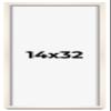 CountryArtHouse 14x32 Frame White Wash Solid Wood Picture Frame | 0.8125 Inch Moulding Width | Includes UV Acrylic Plexiglass, Acid Free Foam Board Backing and Hanging Hardware view 1
