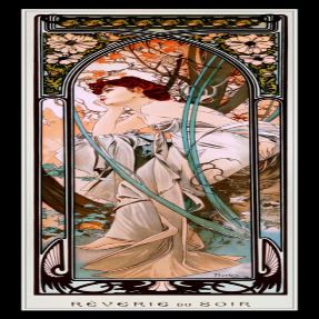 Alphonse Mucha Reverie du Soir Art Nouveau Canvas Print Fridge Magnet 6.5x17 Large