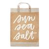 Santa Barbara Design Studio Farmers Market Jute Tote Bag - Reusable with Leather Handles, Waterproof Lining, and Inside Pocket, 13" x 18", Sun Sea Salt view 1