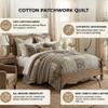 DaDa Bedding Bohemian Cotton Real Patchwork Floral Quilt Bedspread - Moroccan Dreams Filigree Paisley Olive Green Brown - Reversible Multi-Colorful Rustic Quilted Coverlet Set - Full - 3-Pieces view 2
