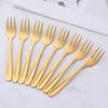 12 Pieces Appetizers Desert Forks, Baikai 18/10 Stainless Steel Finished Tasting Cocktail Mini Salad Fruit Fork Set, 5.5 Inch (Gold) view 2