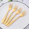 12 Pieces Appetizers Desert Forks, Baikai 18/10 Stainless Steel Finished Tasting Cocktail Mini Salad Fruit Fork Set, 5.5 Inch (Gold) view 3