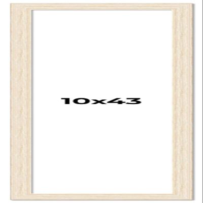 10x43 Frame White Barnwood Picture Frame - Modern Photo Frame Includes UV Acrylic Shatter Guard Front, Acid Free Foam Backing Board, Hanging Hardware Wood Wall Frames for Family Photos - no Mat