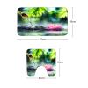 Amagical Zen Garden Lotus Flower Decor Black Pebble Stone and Pink Waterlily in The Pond 2 Piece Bathroom Mat Set Non Slip Bath Mat Contour Mat view 2