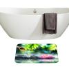 Amagical Zen Garden Lotus Flower Decor Black Pebble Stone and Pink Waterlily in The Pond 2 Piece Bathroom Mat Set Non Slip Bath Mat Contour Mat view 3