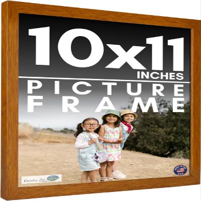 10x11 Frame Honey Pecan Brown Solid Wood Picture Frame | 0.75 Inch Moulding Width | 0.5 Inch Rabbet Depth | Includes UV Acrylic Plexiglass, Acid Free Foam Backing Board and Hanging Hardware