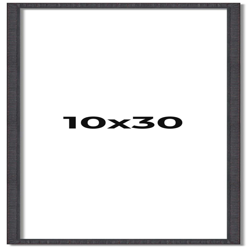 10x30 Frame Brown Picture Frame - Complete Modern Photo Frame Includes UV Acrylic Shatter Guard Front, Acid Free Foam Backing Board, Hanging Hardware Wood Wall Frames for Family Photos - no Mat