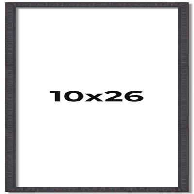 10x26 Frame Brown Picture Frame - Complete Modern Photo Frame Includes UV Acrylic Shatter Guard Front, Acid Free Foam Backing Board, Hanging Hardware Wood Wall Frames for Family Photos - no Mat