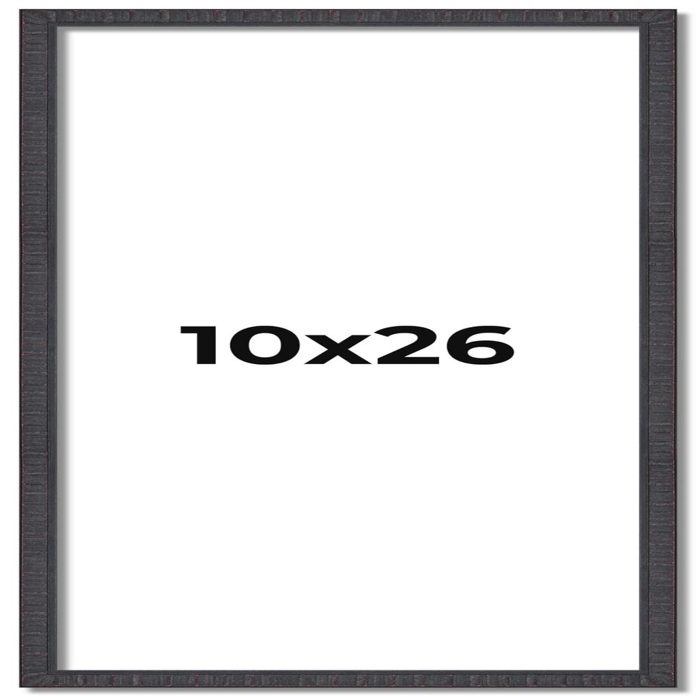10x26 Frame Brown Picture Frame - Complete Modern Photo Frame Includes UV Acrylic Shatter Guard Front, Acid Free Foam Backing Board, Hanging Hardware Wood Wall Frames for Family Photos - no Mat