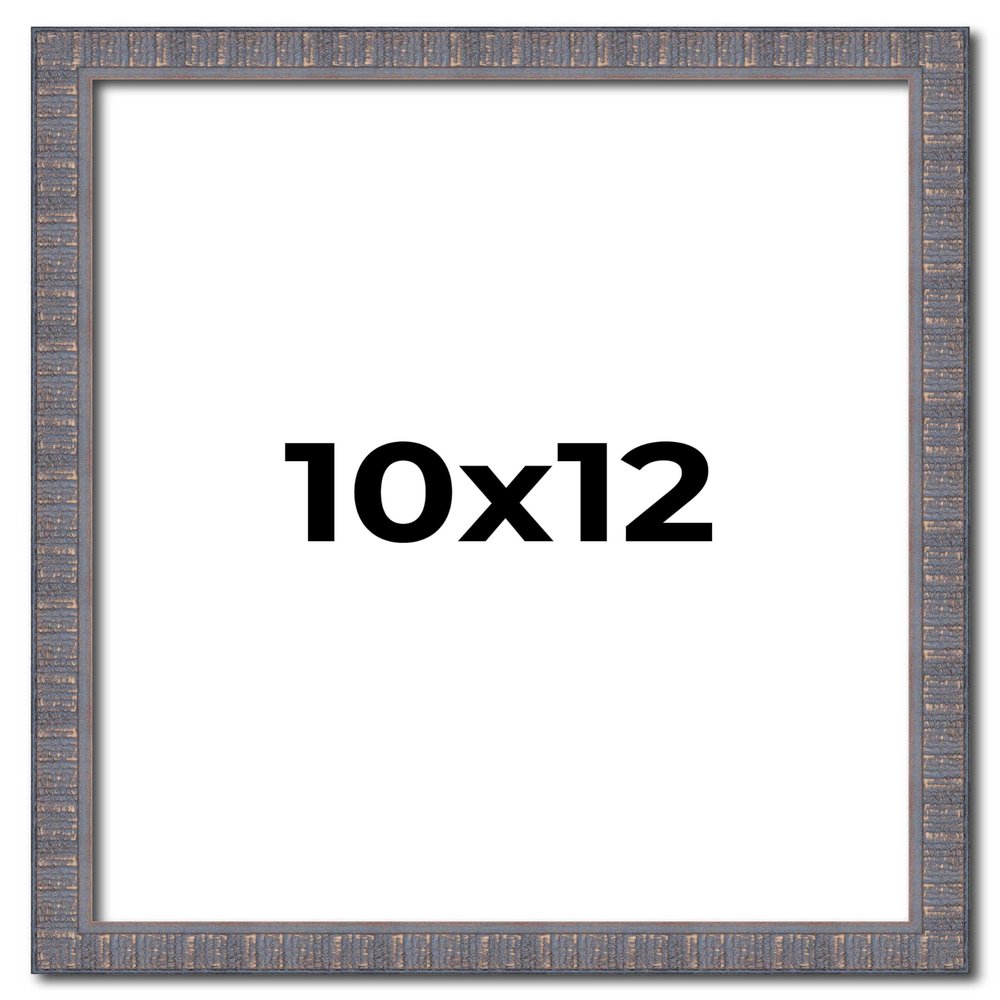 10x12 Frame Slate Blue Distressed Rustic Solid Wood Picture Frame | 0.75 Inch Moulding Width | Includes UV Acrylic Plexiglass, Acid Free Foam Backing Board and Hanging Hardware | Sonoma Collection